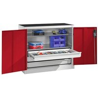 CP Stahlschrank 8821-5035 S10077 lichtgrau, rubinrot 93,0 x 50,0 x 100,0 cm, aufgebaut CP Stahlschrank 8821-5035 S10077 lichtgrau, rubinrot 93,0 x 50,0 x 100,0 cm, aufgebaut von Cp