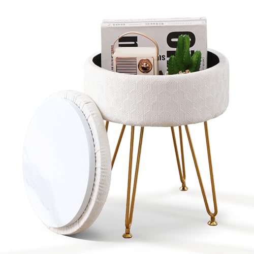 ZASTION Velvet Storage Ottoman Round Footrest Stool Multifunctional Upholstered Ottoman Modern Accent Vanity Stools Tray Top Coffee Table Suitable for Living Room Bedroom Entryway Cream ZASTION Velvet Storage Ottoman Round Footrest Stool Multifunctional Upholstered Ottoman Modern Accent Vanity Stools Tray Top Coffee Table Suitable for Living Room Bedroom Entryway Cream von Cpintltr
