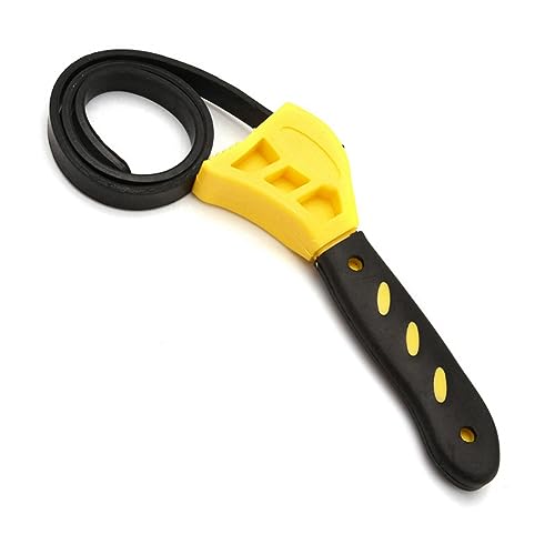 Cpolebev 1 Stück 6-Multifunktions-Gürtelschlüssel, Verstellbarer Ölfilter-Flaschenöffner, Auto-Reparaturfilter, Mehrzweck-Schraubenschlüssel, Gelb von Cpolebev