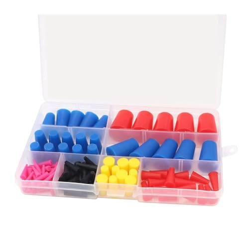 Cpolebev 105 PCS Silikon-Gummikonische Stecker Sortiment Kits 1/16 Bis 5/8, Wie Abgebildet, zum Abdecken Von Löchern Während Des Pulverbeschichtungsprozesses. von Cpolebev