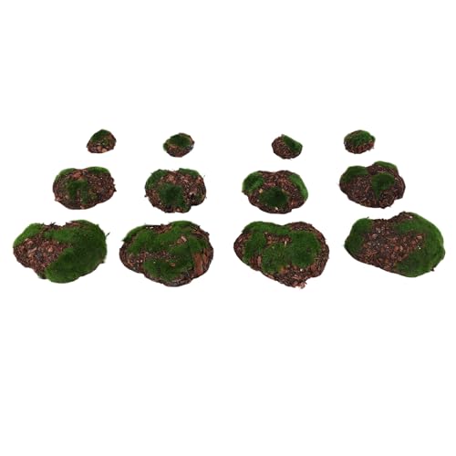 Cpolebev 12 STÜCKE KüNstliche Moos Felsen Dekorativ, KüNstlicher GefäLschter Felsen, GefäLschter Moos für Garten DIY Blumen Arrangements von Cpolebev