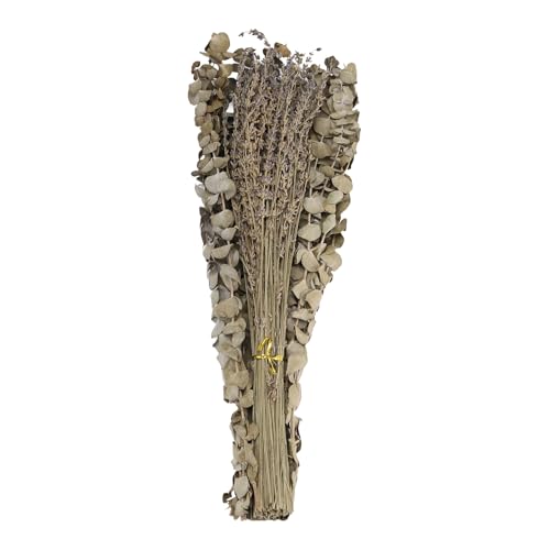 Cpolebev 15 StüCk Getrocknete Konservierte Eukalyptus-Stiele und LavendelblüTen-BüNdel für die Dusche, 17 Eukalyptus-BläTter-StäNgel-Duschpflanze von Cpolebev