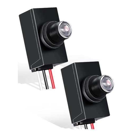 Cpolebev 2 Stück Dämmerungssensor Schwarzer Fotowiderstand Lichtsensor für Außenbeleuchtung 120-277V Fotoelektrischer Schalter Cpolebev 2 Stück Dämmerungssensor Schwarzer Fotowiderstand Lichtsensor für Außenbeleuchtung 120-277V Fotoelektrischer Schalter von Cpolebev