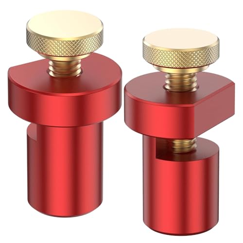 Cpolebev 2-Teiliges Bankklemmen-Set, 19 mm (3/4) Werkbank-Lochanschlag Aus Aluminiumlegierung, Tischanschlag für Holzbearbeitung, Tischlerbankklemme A von Cpolebev