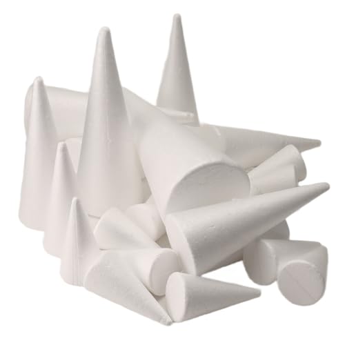 Cpolebev 24er-Pack Schaumstoffkegel, Schaumstoff-Baumkegel für Kunst, Kunsthandwerk, Weihnachtsbaum, Schule, DIY-Bastelprojekte von Cpolebev