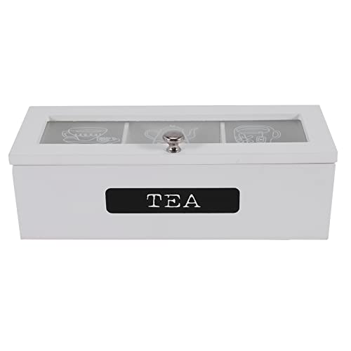 Cpolebev 3 FäCher Bambus System Teebeutel Aufbewahrungsbox Schmuck Organizer Teebox Organizer Zucker PäCkchen BehäLter von Cpolebev