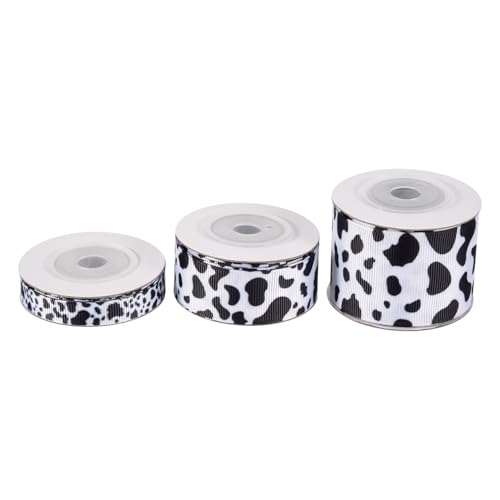Cpolebev 3 StüCk Schwarz Kuhdruck Wired Edge Ribbon Craft Ribbons Gift Wrapping Ribbon Animal Print Ribbon für DIY Craft Cpolebev 3 StüCk Schwarz Kuhdruck Wired Edge Ribbon Craft Ribbons Gift Wrapping Ribbon Animal Print Ribbon für DIY Craft von Cpolebev