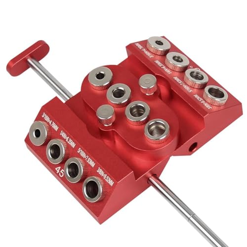 Cpolebev 30 45 90 Grad Winkelbohrführungslehre Bohrblock für Gerade Abgewinkelte Löcher mit Abnehmbarer Bohrerpositionierungsstange, Rotes Metall, 1 Stück Cpolebev 30 45 90 Grad Winkelbohrführungslehre Bohrblock für Gerade Abgewinkelte Löcher mit Abnehmbarer Bohrerpositionierungsstange, Rotes Metall, 1 Stück von Cpolebev
