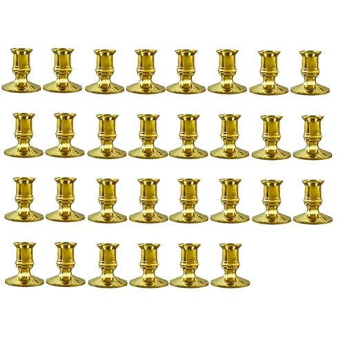 Cpolebev 30 Stück Goldene Stumpenkerzensockel, Stabkerzenhalter, Kerzenständer, Weihnachtsdeko Cpolebev 30 Stück Goldene Stumpenkerzensockel, Stabkerzenhalter, Kerzenständer, Weihnachtsdeko von Cpolebev