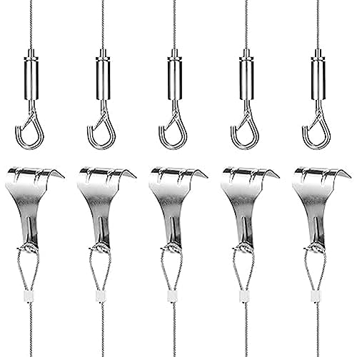Cpolebev 5 Stück Bildaufhänge-Drahtset, 2M X Φ1.5mm Edelstahl mit Verstellbarem Drahthaken und Schienenhaken für Bildleisten Haltbar Cpolebev 5 Stück Bildaufhänge-Drahtset, 2M X Φ1.5mm Edelstahl mit Verstellbarem Drahthaken und Schienenhaken für Bildleisten Haltbar von Cpolebev