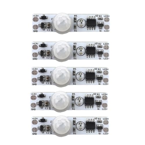Cpolebev 5PCS DC 5-24V 12V PIR-Bewegungssensor-Schaltmodul Menschlicher Bewegungssensor-Detektor-Controller-Schaltmodul von Cpolebev