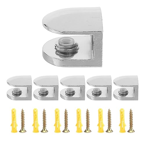 Cpolebev 6 STÜCKE Verstellbare Glas Klemmen 6 Mm Glas Halterung Zinklegierung Glasregale Halter Glasclip für Badezimmer KüChe von Cpolebev