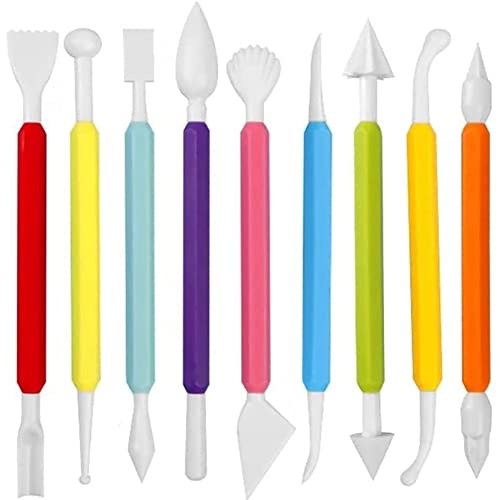 Cpolebev 9-Teiliges Fondant-Modellierwerkzeug-Set Paste, Kuchen-Marshmallow-Formwerkzeug-Set Fondant-Werkzeug-Dekorationswerkzeuge Zum Dekorieren Von Kuchen von Cpolebev