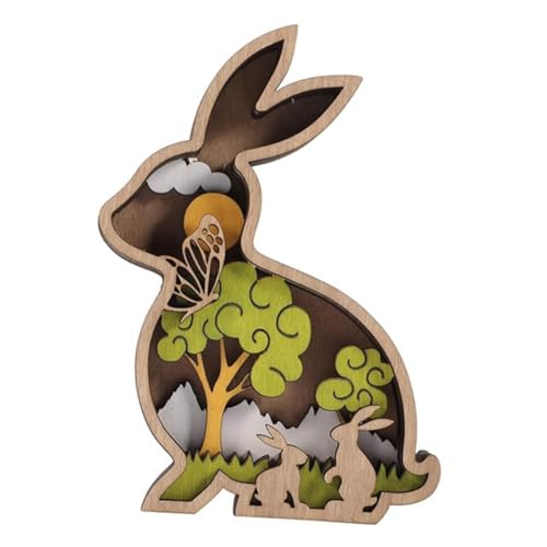 Cpolebev Ausgehöhltes Kaninchen-Ornament, Holzhase, Kaninchen-Wandskulptur, Holzkaninchen-Dekorationen, Holzschmuck Cpolebev Ausgehöhltes Kaninchen-Ornament, Holzhase, Kaninchen-Wandskulptur, Holzkaninchen-Dekorationen, Holzschmuck von Cpolebev