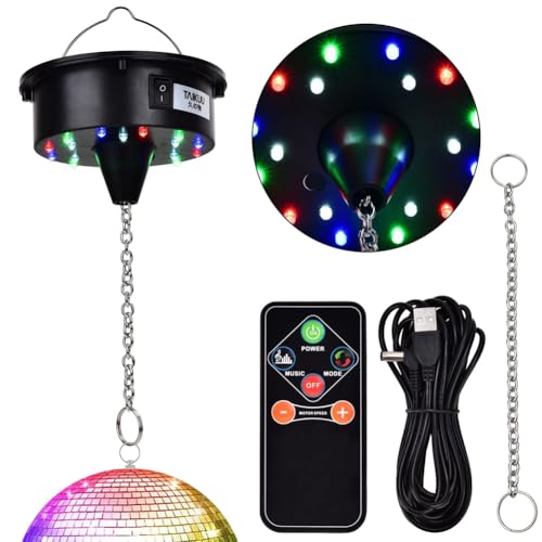 Cpolebev Diskokugel-Motorlichter mit Fernbedienung, 3-15 Min Einstellbarer Spinner, 18 LEDs für 8 10 12 16 20 24 Duty Spiegelkugelmotor Cpolebev Diskokugel-Motorlichter mit Fernbedienung, 3-15 Min Einstellbarer Spinner, 18 LEDs für 8 10 12 16 20 24 Duty Spiegelkugelmotor von Cpolebev