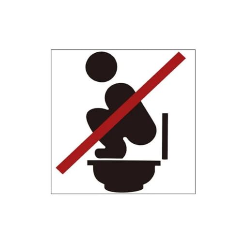 Cpolebev Klebebare Warnaufkleber für Toiletten „Hocktoilette Verboten - Abziehbare und Aufklebbare Badezimmer-Erinnerungsschilder für Bars von Cpolebev