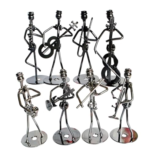 Cpolebev Kleiner Eisenkünstler Kreativ-Musikband Handwerksset für Zuhause und Büro Schreibtischdekoration Geburtstagsgeschenk 8er Pack, Tischschmuck-Set-Kit von Cpolebev