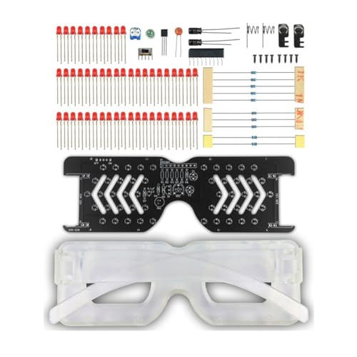 Cpolebev Leuchtbrille - Lötübungsset - Soundaktivierte LED-Brille - DIY-Elektronikset für Lernen Von Projekt A von Cpolebev