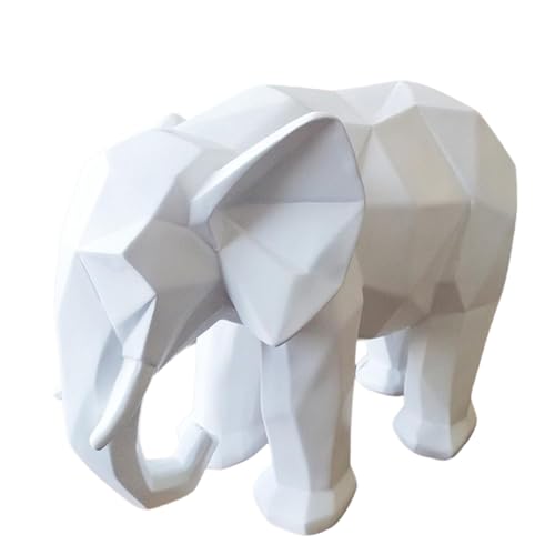Cpolebev Modische Abstrakte 3D-Druck-Elefantenstatue, Kunstharz-Ornamente, Heimdekoration, Zubehör, Geschenk, Geometrische Elefantenskulptur von Cpolebev
