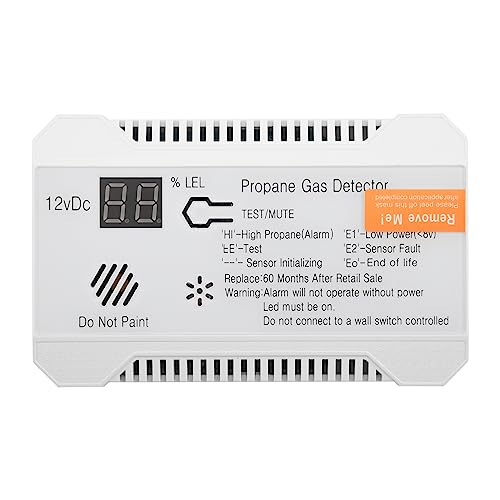Cpolebev Propan Detektor 12V LPG Erdgas Sensor Leckage Alarm 85DB Sirene für Auto RV Home Digital Propan Tester Meter() von Cpolebev