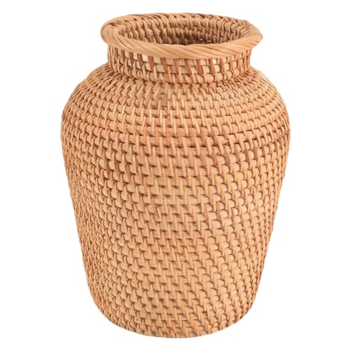 Cpolebev Rattan Gewebte Vase Kunst Vase Mode Tisch Dekoration Pflanzen Blumen Topf Faddish Blumen Topf für Haus Dekoration von Cpolebev