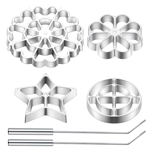 Cpolebev Rosetten-Eisenformen-Set, Bunuelos-Form mit, Kochstempel-Maker-Set, Ausstechform Aus Aluminiumlegierung, Waffelform Cpolebev Rosetten-Eisenformen-Set, Bunuelos-Form mit, Kochstempel-Maker-Set, Ausstechform Aus Aluminiumlegierung, Waffelform von Cpolebev