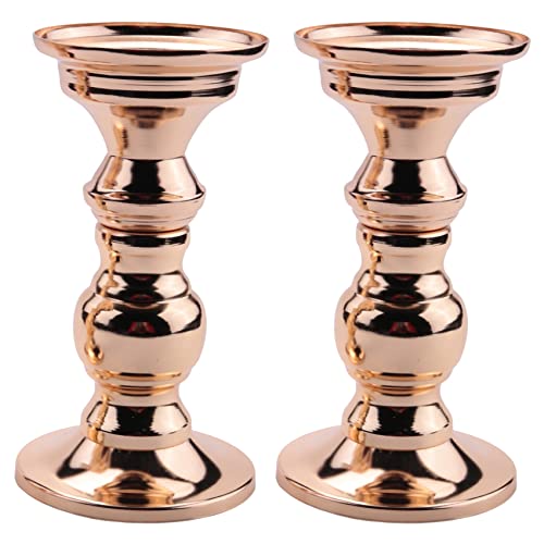 Cpolebev Set mit 2 Kerzen Haltern Aus Kerzen Halter Aus Metall, Kerzen Halter für Hochzeits Dekoration Kerzen Halter Aus Kerzen StäNder Gold von Cpolebev