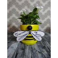 Bemalte Tontopf-Bemalte Blumentopf-Garten-Mittelpunkt - Hummel-Thema - Lehrergeschenke - Heißhungerkunst - Geschenk Zur Wohnungseinrichtung von CrAveDArts