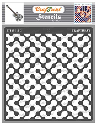 CrafTreat wiederverwendbare abstrakte Bogen-Wandschablonen zum Malen großer Muster – abstrakte verbundene Bögen – 30,5 x 30,5 cm – DIY-Kunst- und Bastelschablonen – abstrakte Schablonen-Designs von CrafTreat