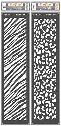 CrafTreat kuchen schablonen zum malen An leinwand, holz, papier kunst, scrapbooking Und bullet journal-3X12 inches-2pcs-wiederverwendbar DIY schlange & zebra skin grenze schablonen malen für handwerk von CrafTreat