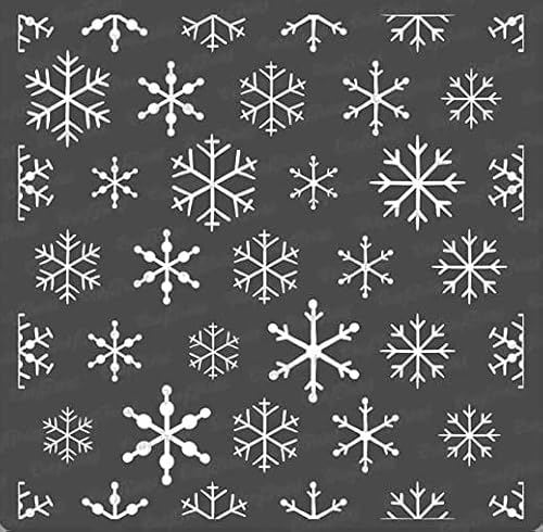 CrafTreat Christmas Snowflake Stencil for Crafts Reusable - Snowflake Background Stencil - Size: 15 x 15 cm - Christmas Stencils for Wood - Christmas Card Making Stencils for Furniture Painting von CrafTreat