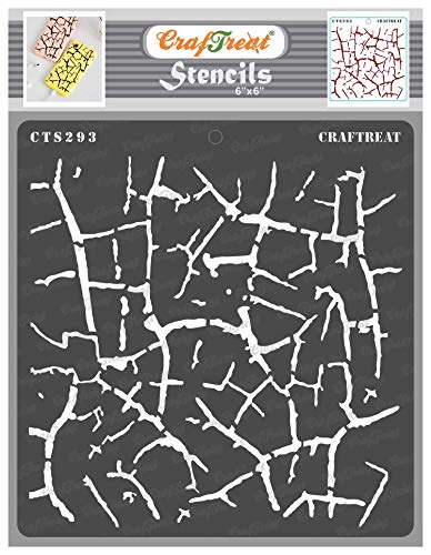 CrafTreat Crackle Stencils for Painting on Wood, Canvas, Paper, Fabric, Floor, Wall and Tile - Crocodile Crackle - Size: 15 x 15 cm - Reusable DIY Art and Craft Stencils Crackle - Texture Template von CrafTreat