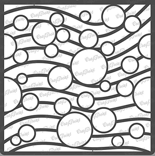CrafTreat Geometric Stencils for Painting on Wood,Wall,Tile, Canvas, Paper and Floor-Circles on Waves - Size:15 x 15 cm - Reusable DIY Art and Craft Stencils -Circle Stencil Template - Wave Stencil von CrafTreat