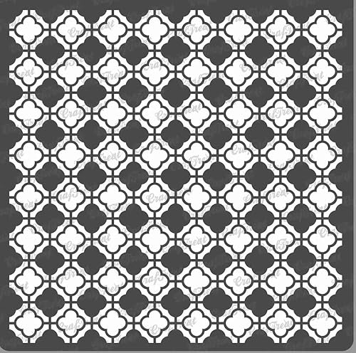 CrafTreat Moroccan Stencils für Painting auf Holz, Fliesen, Leinwand, Papier, Stoff und Boden - Moroccan Flower Trellis - 6x6 Zoll - Wiederverwendbare DIY Kunst und Handwerk Schablonen von CrafTreat