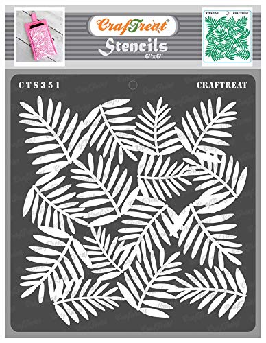 CrafTreat wiederverwendbare Blätter-Vorlagen zum Malen auf Holz, Wand und Fliesen – Areca-Palmenblätter – 15,2 x 15,2 cm – DIY-Kunst- und Bastelschablonen zum Malen von Blumen von CrafTreat