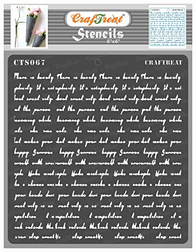 CrafTreat wiederverwendbare Schriftart-Schablonen zum Bemalen – Schriftart-Schablone – 15,2 x 15,2 cm – DIY-Kunst- und Bastel-Schablonen – Schriftart-Schablonen zum Basteln, Alphabet von CrafTreat