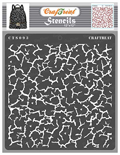 CrafTreat wiederverwendbare Textur-Crackle-Schablonen zum Malen auf Holz, Leinwand, Papier, Boden, Wand und Fliesen – Crackle – 30,5 x 30,5 cm – DIY-Kunst- und Bastelschablonen – Wandschablonen von CrafTreat
