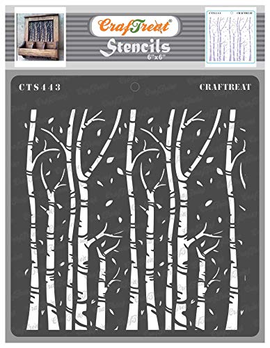 CrafTreat Tree Stencils for Crafts Reusable Vintage - Autumn Trees Stencil - Size: 15 x 15 cm - Autumn Stencil for Painting on Concrete, Canvas, Fabric, Wood and Wall CrafTreat Tree Stencils for Crafts Reusable Vintage - Autumn Trees Stencil - Size: 15 x 15 cm - Autumn Stencil for Painting on Concrete, Canvas, Fabric, Wood and Wall von CrafTreat