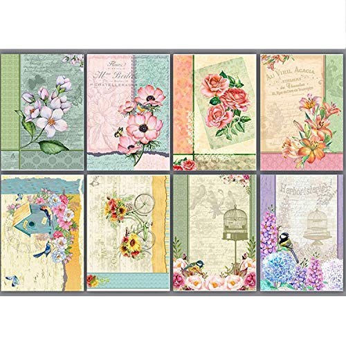 CrafTreat Lavendel-Decoupage-Papier zum Basteln – verträumte Blumen – Größe: A4 (8,3 x 11,7 Zoll), 8 Stück – florales Decoupage-Papier für Möbel, Holz und Scrapbooking von CrafTreat
