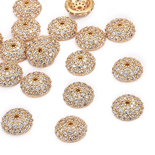 Crafans 20 Stück Apetalous Cubic Zirkonia Perlenkappen Goldene halbrunde Kuppel Messing Zirkon Stein Abstandshalter Perlen-Endkappen für Armbänder DIY Schmuckherstellung 8 x 3 mm Crafans 20 Stück Apetalous Cubic Zirkonia Perlenkappen Goldene halbrunde Kuppel Messing Zirkon Stein Abstandshalter Perlen-Endkappen für Armbänder DIY Schmuckherstellung 8 x 3 mm von Crafans