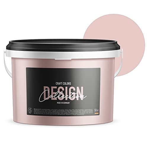 Craft Colors® 5L hochwertige Wandfarbe pastell rosa, Kreidefarbe made in Germany, DESIGN Collection No. 409 altrosa von Craft Colors