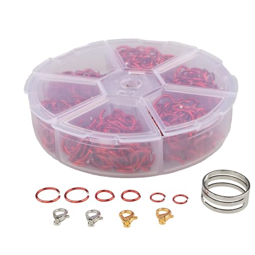 Craft County Bindering-Bastelset – 3 Ringdurchmesser in Ihrer Farbe – Lieferung in 6 Fächern, Rot Craft County Bindering-Bastelset – 3 Ringdurchmesser in Ihrer Farbe – Lieferung in 6 Fächern, Rot von Craft County