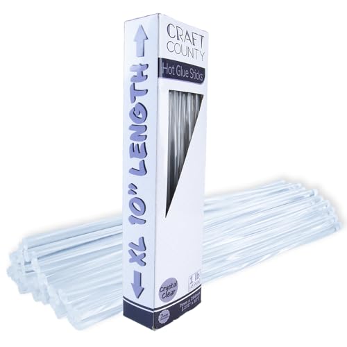 Craft County Heißklebestifte – 25,4 cm kristallklare Klebestifte – ideal für Kunst und Handwerk, DIY-Reparaturen und mehr von Craft County