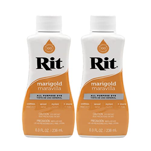 Craft County Rit Dye Mehrzweck-Flüssigkeit, 237 ml, ideal für Kleidung, Accessoires, Dekoration und vieles mehr, 2er-Pack und Ringelblume in verschiedenen Farben von Craft County
