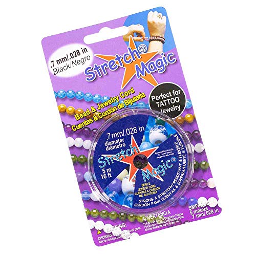 Craft County Pepperell Stretch Magic Bead Schmuckschnur, elastisch, transparent, Perlschwarz, 5 m, 25 m, 100 m, 0,5 mm, 0,6 mm, 0,7 mm, 0,8 mm, 1 mm Durchmesser, 0,7 mm x 5 m, (PRL-SMF05-03-~CC_BB923) von Stretch Magic