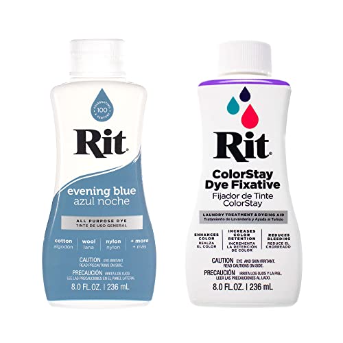 Rit Dye – 237 ml, flüssige Stofffarbe für Kleidung, Dekoration und Handwerk – Abendblau mit Farbfixiermittel Rit Dye – 237 ml, flüssige Stofffarbe für Kleidung, Dekoration und Handwerk – Abendblau mit Farbfixiermittel von Craft County