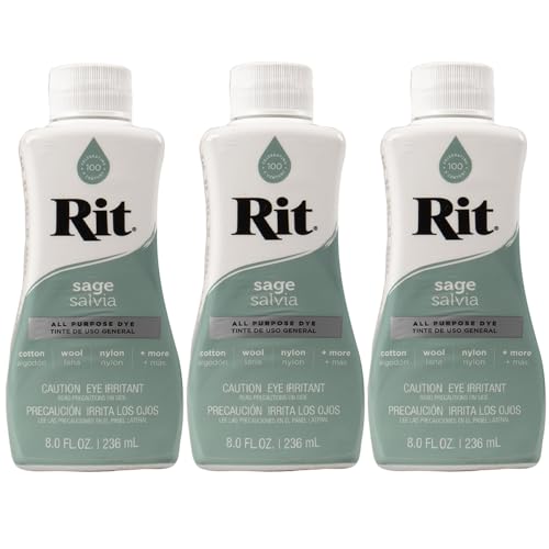 Rit Dye – 237 ml, flüssige Stofffarbe für Kleidung, Dekoration und Handwerk – Salbei (3 Stück) von Craft County
