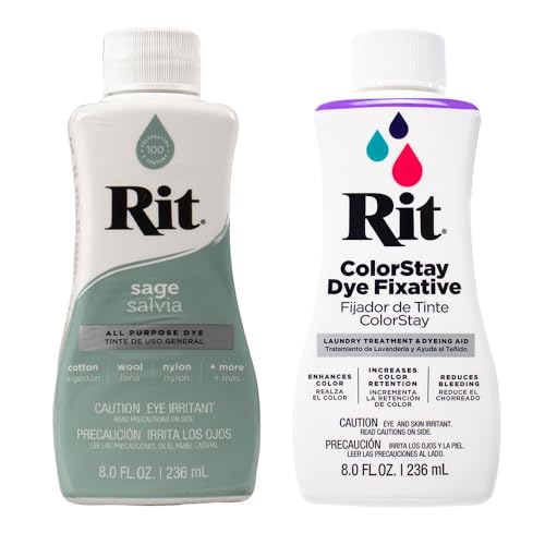 Rit Dye – 237 ml, flüssige Stofffarbe für Kleidung, Dekoration und Handwerk – Salbei mit Farbfixiermittel Rit Dye – 237 ml, flüssige Stofffarbe für Kleidung, Dekoration und Handwerk – Salbei mit Farbfixiermittel von Craft County
