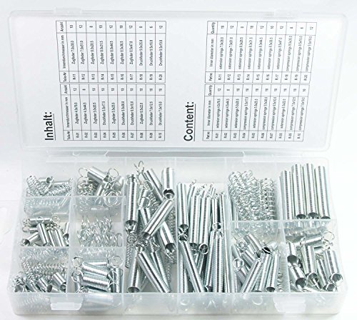 Craft-Equip 200 tlg. Zug- und Druckfedern Set Federn Sortiment Druckfeder Zugfeder von Craft-Equip