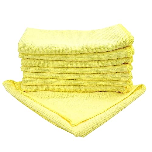 Craft-Equip 20er Sparpack Microfasertuch GELB 38 x 38cm in 250 GSM ideal als Poliertücher oder zur Reinigung innen oder außen am Kfz von Craft-Equip